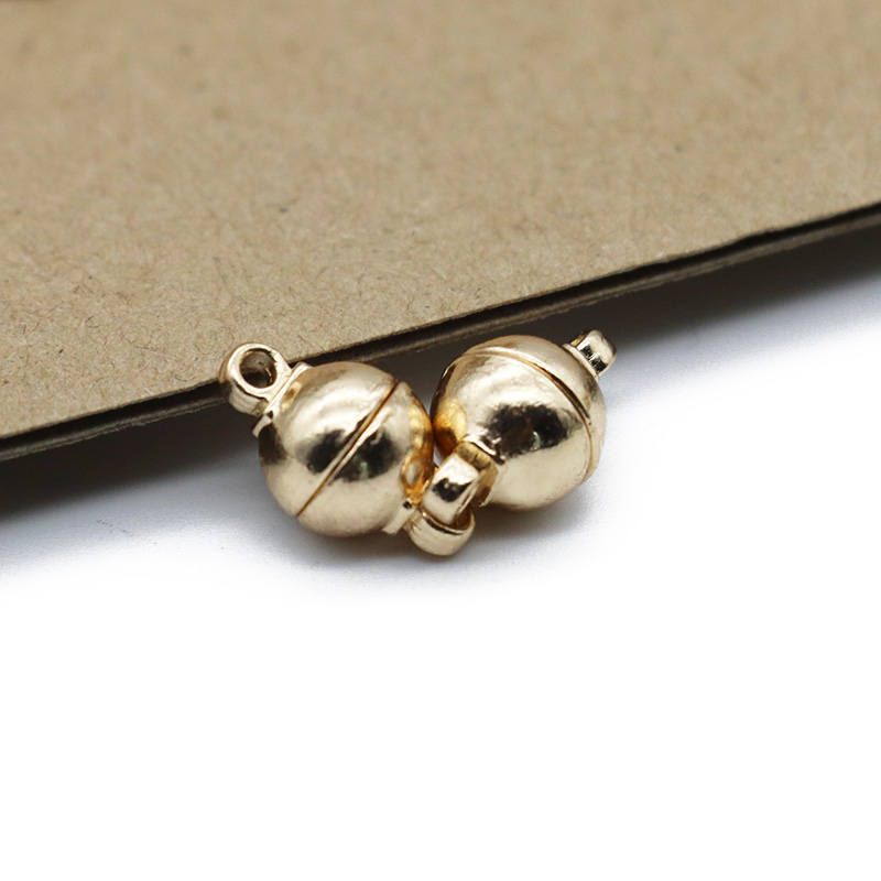Mibrow 10pcs Copper 6/8/10/12mm Round Ball Strong Magnetic Clasps Fit Bracelets Necklace End Clasp Connectors Jewelry Making