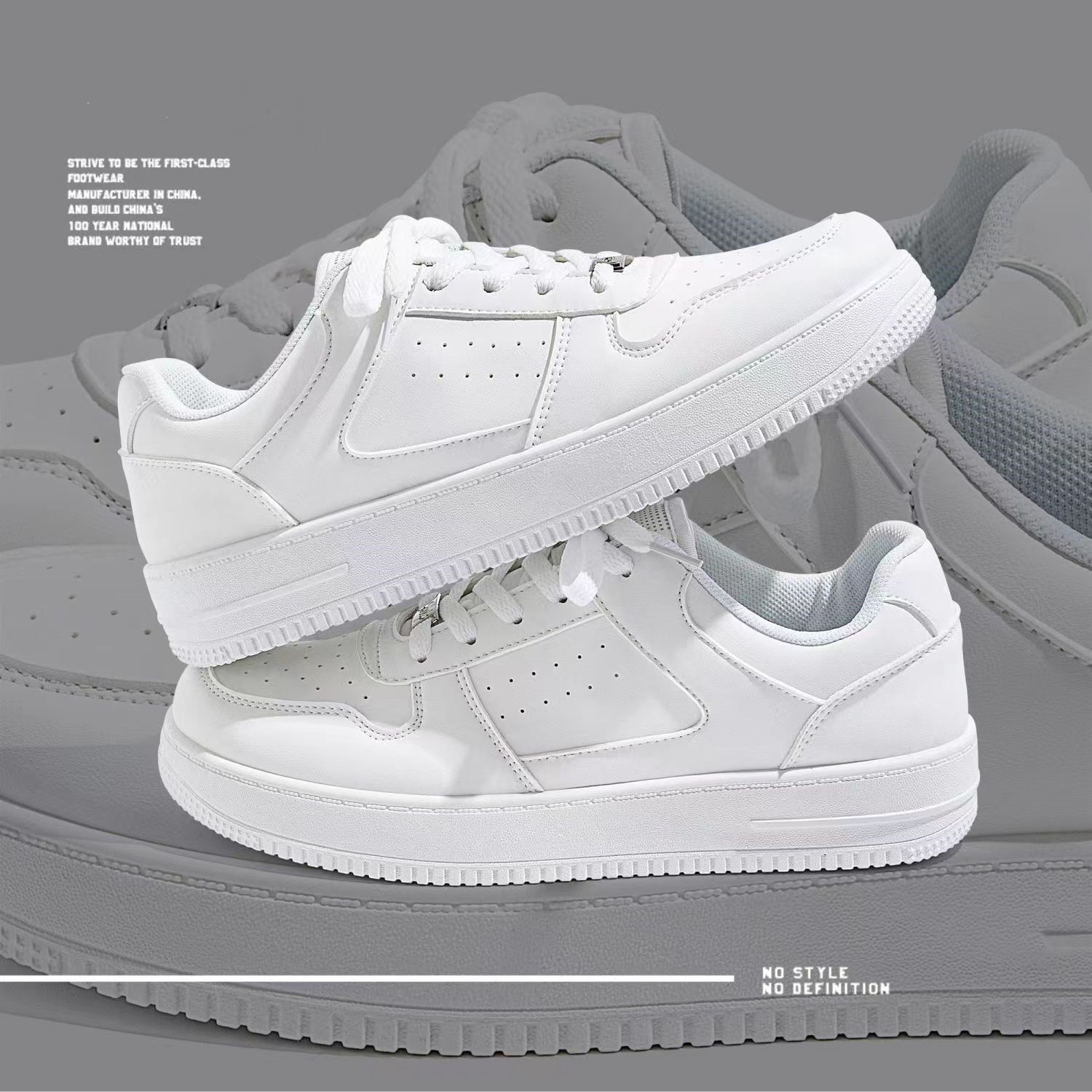 Men's Shoes Trend Casual Shoes New Fashion Shoes Thick-soled White Shoes Comfortable Breathable White Free shipping