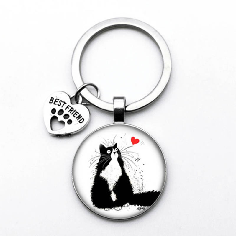 Very Cute Naughty Cat Keychain, I Love My Dog Keychain, Holiday Gift For Fashionable Friends