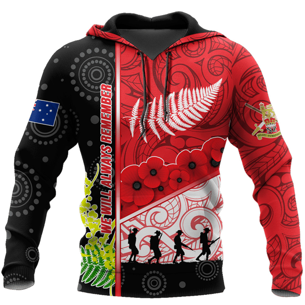HX Anzac Day Hoodies Australia Aboriginal And New Zealand Maori 3D Sweatshirts Casual Tops Men Clothing Dropshipping