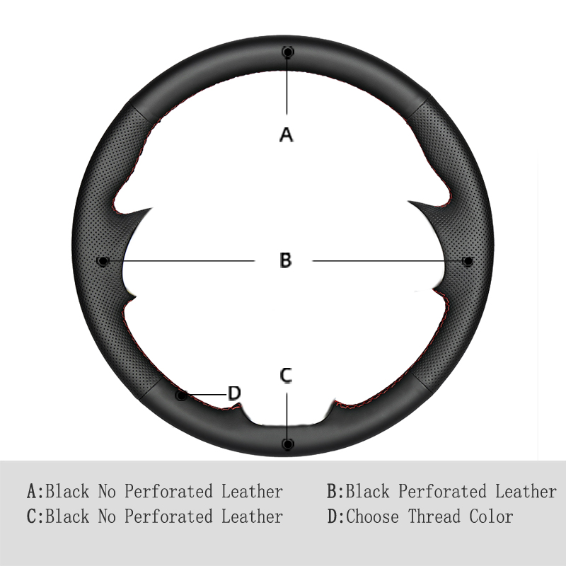 APPDEE Black Artificial Leather Car Steering Wheel Cover for Honda Civic 8 2006 2007 2008 2009 (3-Spoke)
