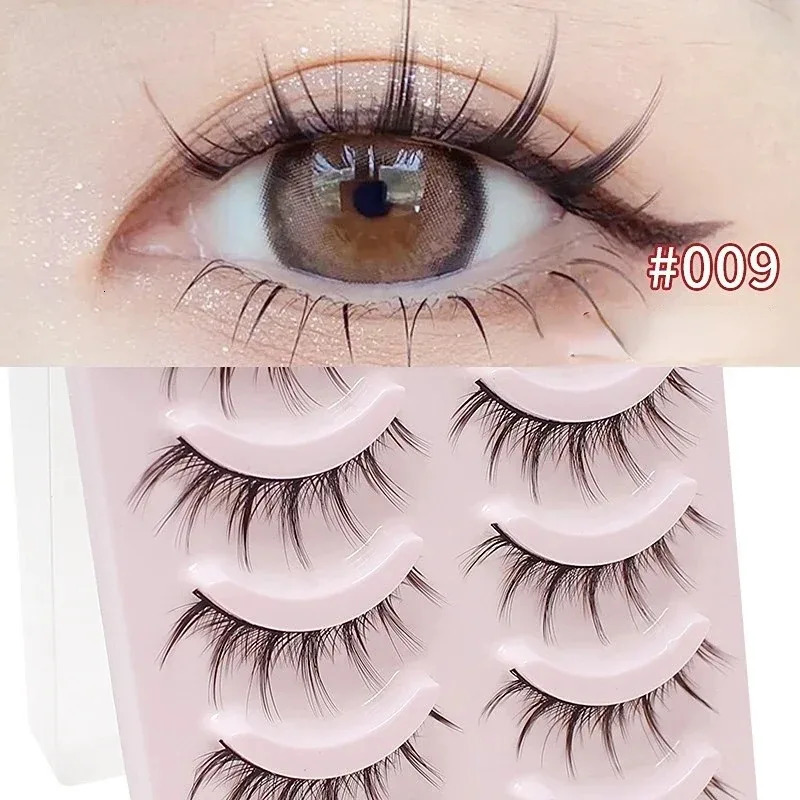 5 Pairs Natural Manga Lashes Soft Eyelashes Thick False Eye lashes Manga Daily Dating Makeup Eyelashes Lashes Wispy 240624