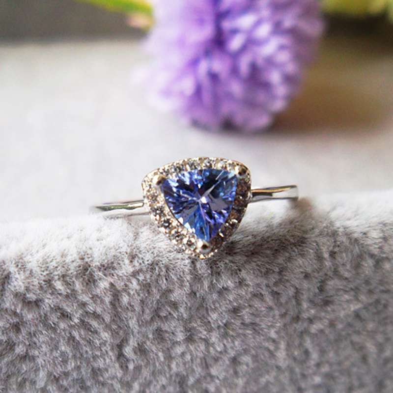Natural Tanzanite Ring for Woman 5mm Natural Tanzanite Silver Ring Vintage Tanzanite Wedding Ring Natural Tanzanite Jewelry