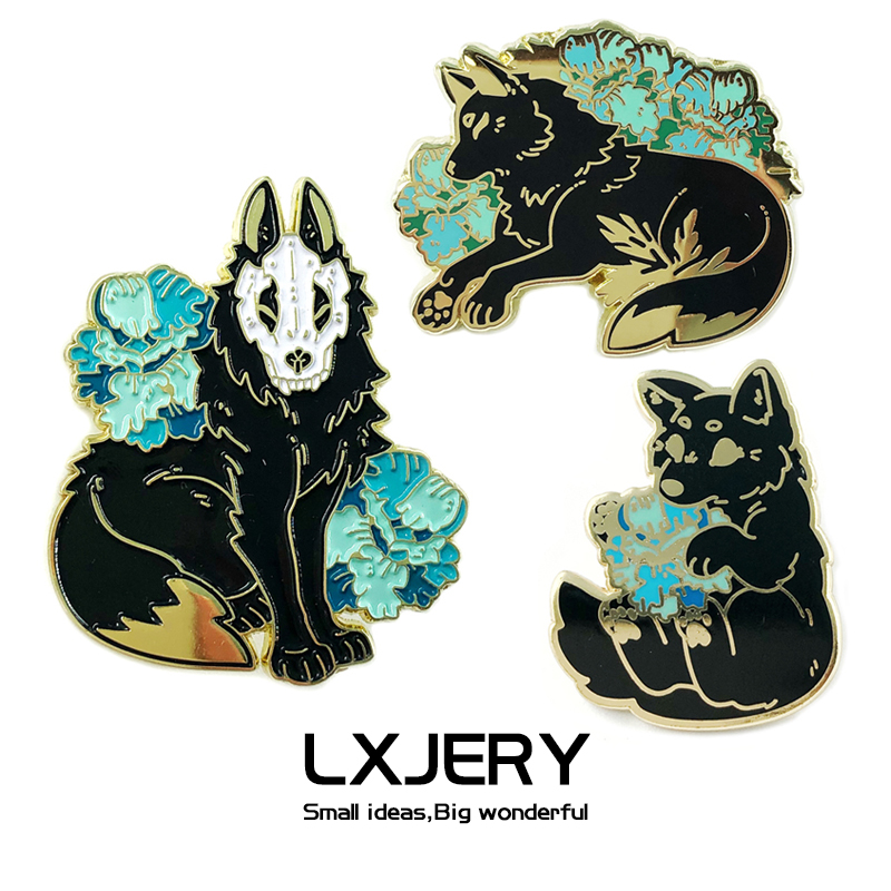 LXJERY Wolf Pin Badge On Backpack Funny Brooch Pins For Clothes Broche For Women Girls Gift