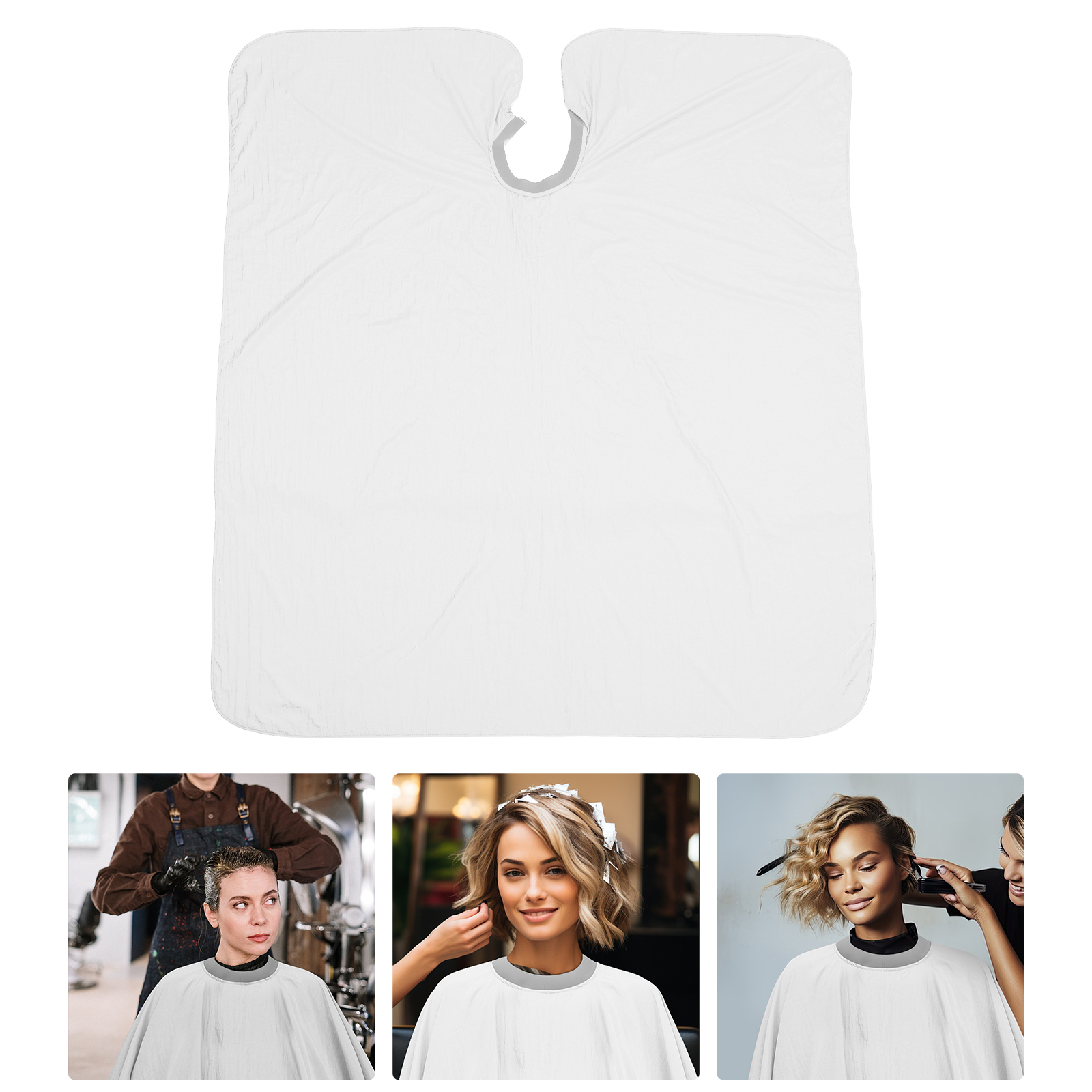 Barber Shop Cloth (white) Cape for Women Hairdressing Stylist Nonstick Unique Cutting Fabric Styling Haircut Salon