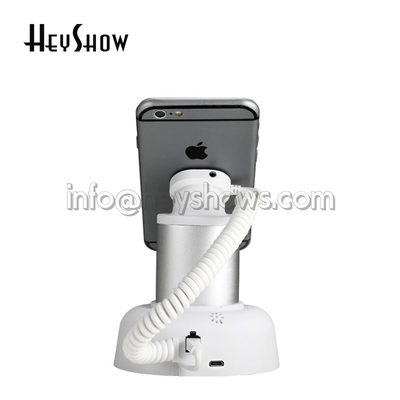 Mobile Cell Phone Security Stand, Burglar Alarm Display Holder, White System for Digital Retail Shop, Anti-Theft Show