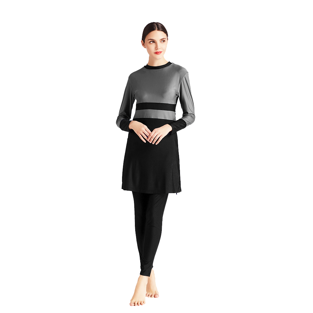 YONGSEN Long Sleeve Women Islam Hijab Full Cover Plus Size Modest Muslim Swimwear Burkinis 3 Piece Islamic Swimsuit Beachwear