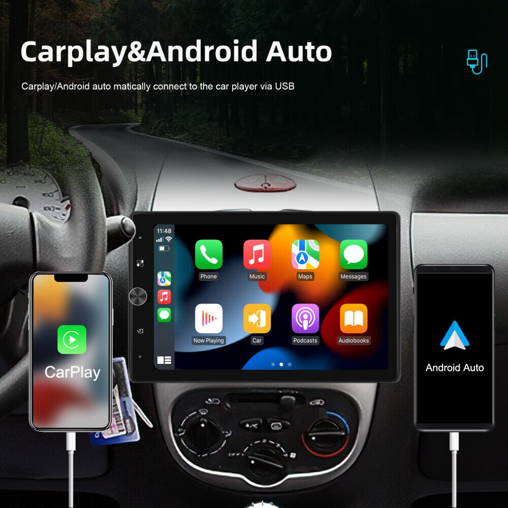 1 Din 10.4 inch Car Radio Multimedia Player Wired Carplay Android Auto Audio Stereo Bluetooth FM Anticlockwise Rotate 90° WINCE