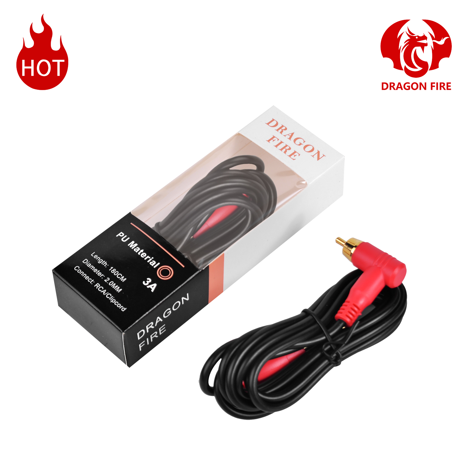 DRAGONDFIRE Tattoo Clip Cable RCA Plug Tattoo Machine Power Cord Tattoo Machine Hook Line Power Supply Accessory