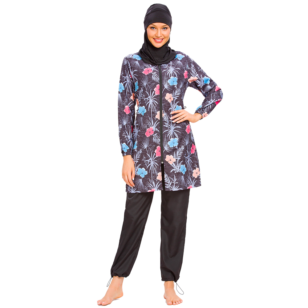 YONGSEN News Women Long Muslimah Hijab Full Cover Swimwears Plus Size Burkinis Modest Clothing Islamic Muslim Swimsuit Separated