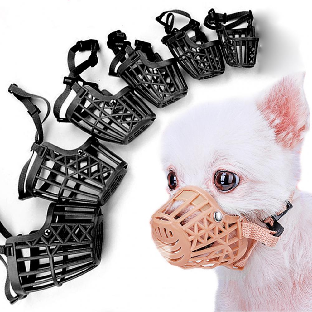 Dog Muzzle with Japanese Buckle Adjustable Dog Muzzle Adjustable Breathable Plastic Pet Muzzle for Dogs for Training