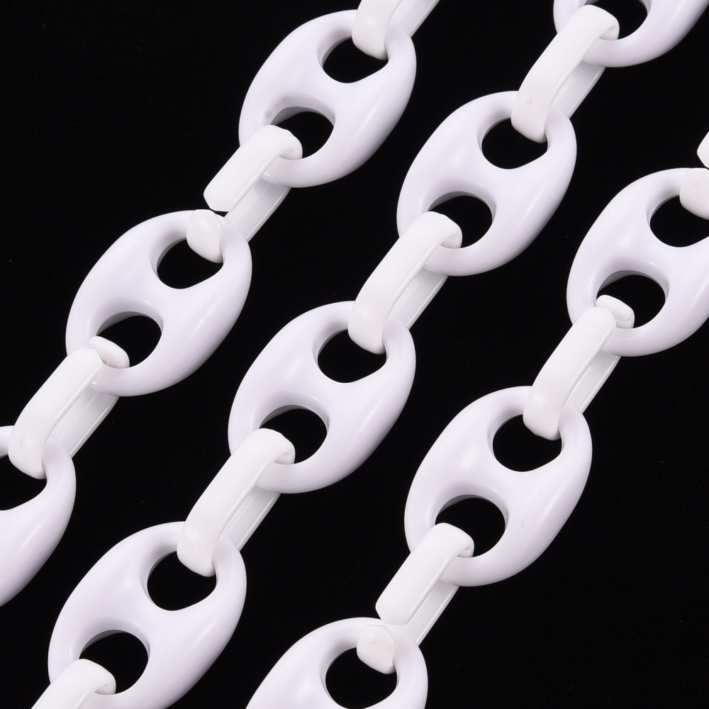 Pandahall 1m Acrylic Coffee Bean Chains Oval Pig Nose Connector Link Chain for Jewelry Making DIY Women Chunky Necklace Bracelet