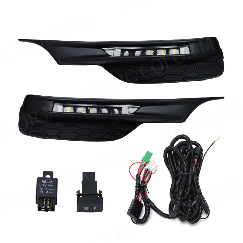 Fog Lamps For Honda Accord Sedan 2016 2017 2018 2019 2020 LED DRL Daytime Running Lights Headlight Wires Switch Waterproof 12v