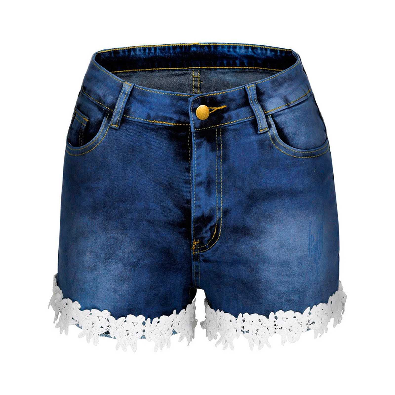 Women's Women High Waisted Slim Was Thin Elasticity Lace With Zipper Denim Jean Shorts For Womens Plus Size vaqueros Y240622KP6J XJ260206