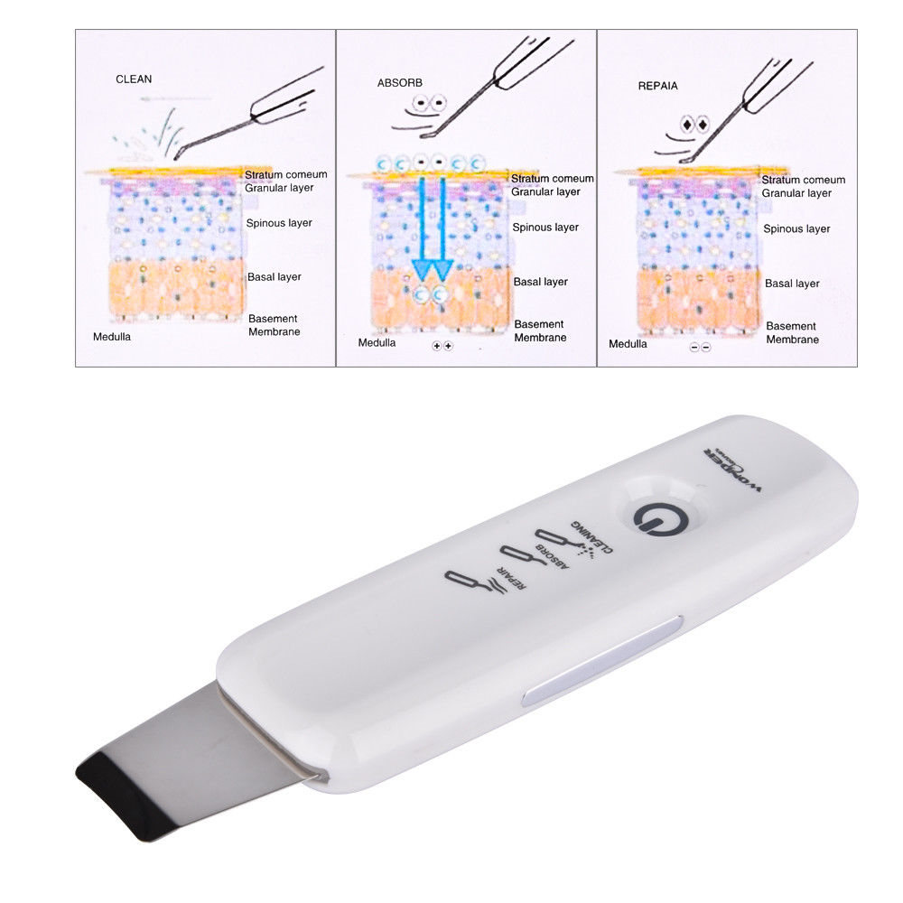 Ultrasonic Peeling Machine Skin Care Facial Cleanser Blackhead Cleaning Device EMS Microcurrent Ultrasonic Scrubber