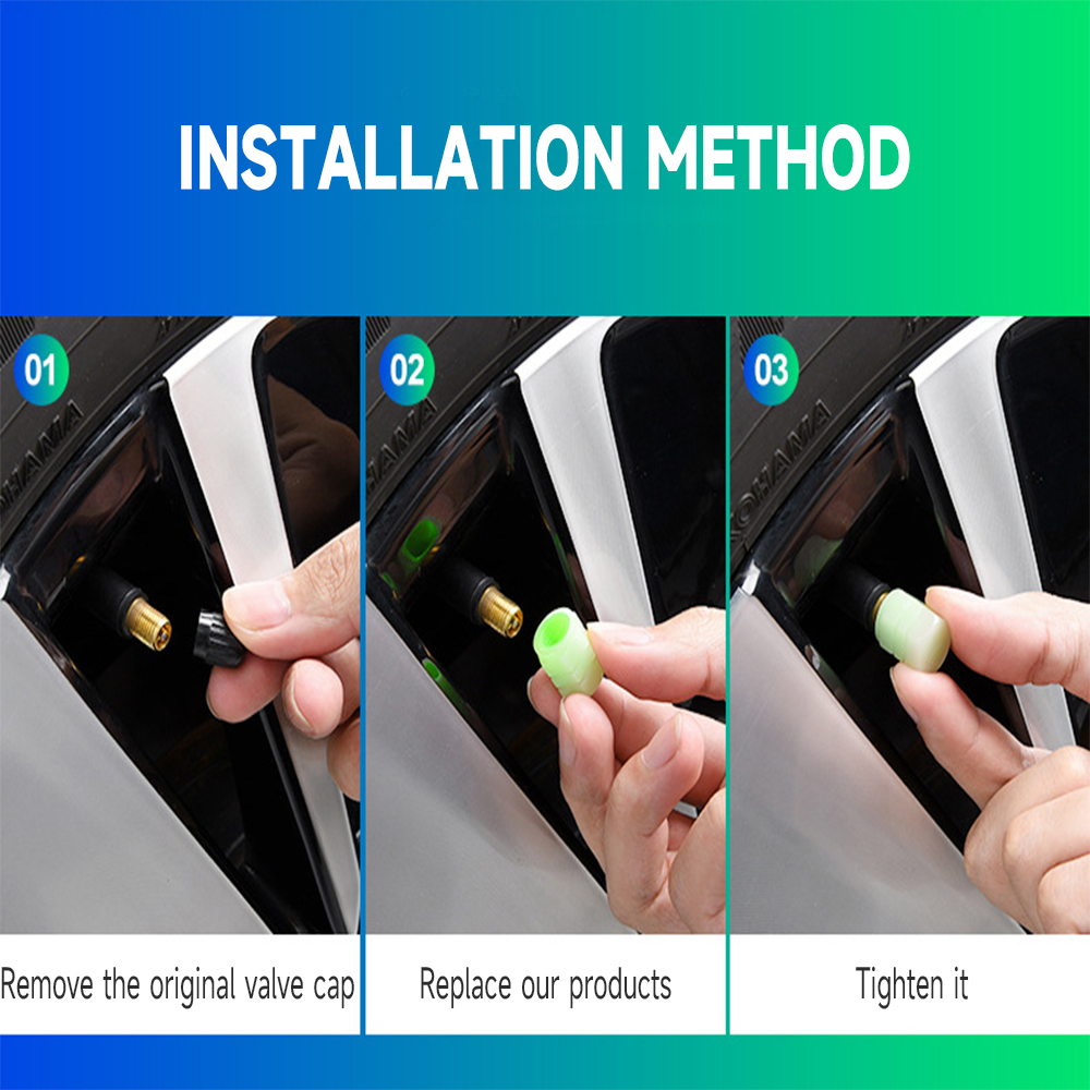 Car Luminous Tire Valve Cap Motorcycle Bike Wheel Nozzle Fluorescent External Accessories Decor Tyre Valve Stem Luminous Caps