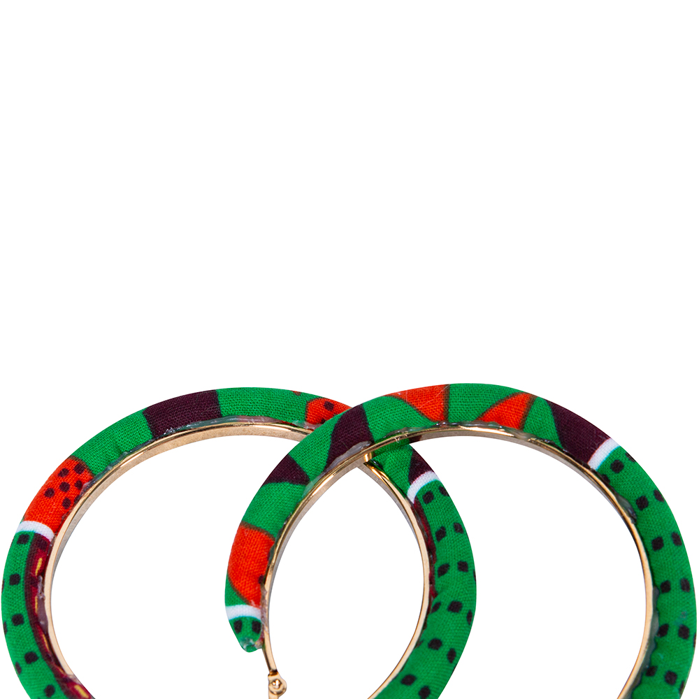 African Fabric Earrings Handmade Cute Earrings Bamboo Hoop Earrings Customize African Print Ankara Big Oversized Earrings WYB724
