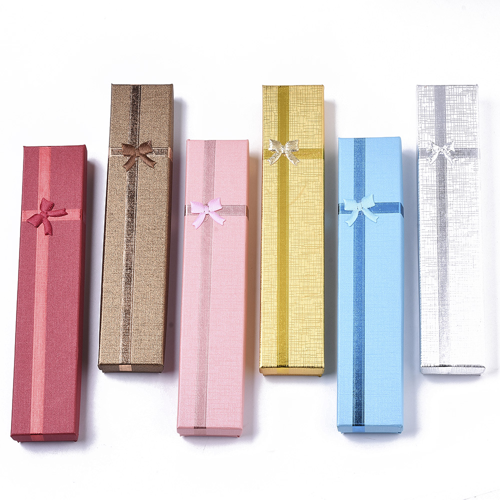 12Pcs Cardboard Jewelry Gift Set Box Rectangle Bracelet Necklace Nail Art DIY Jewellery Packaging Storage Organizer Mixed Color