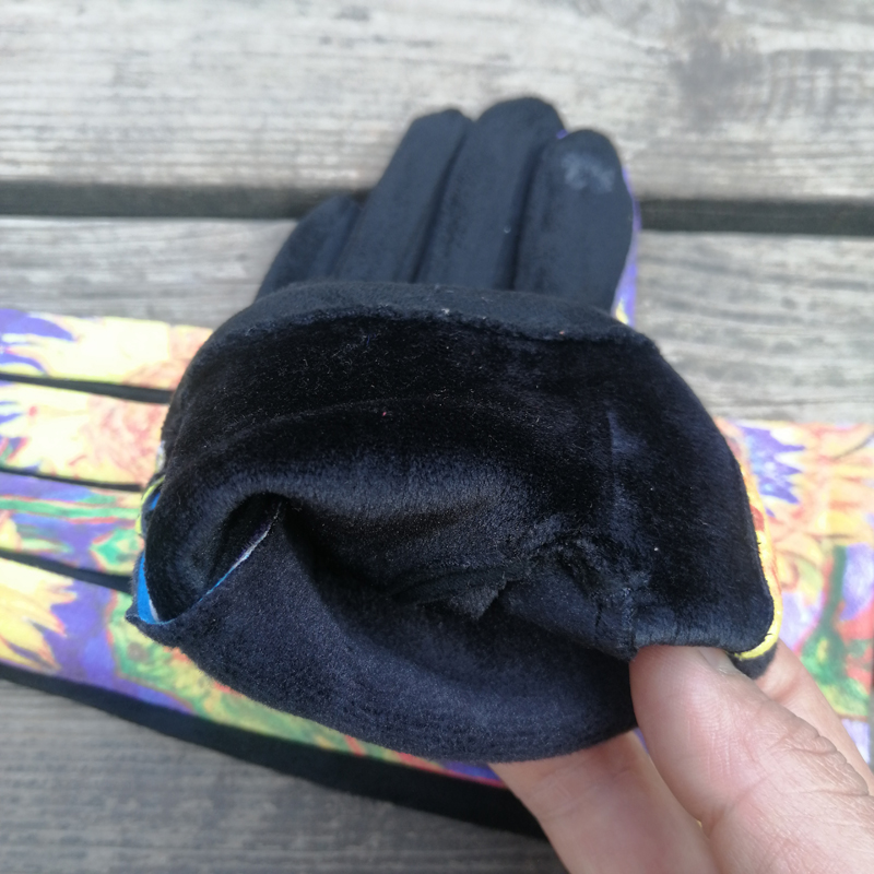 Visual Axles Women Spring Touch Screen Gloves Designer Sunflower Driving Mittens Femme Luxury Brand Sport Cycling Ski Gloves New