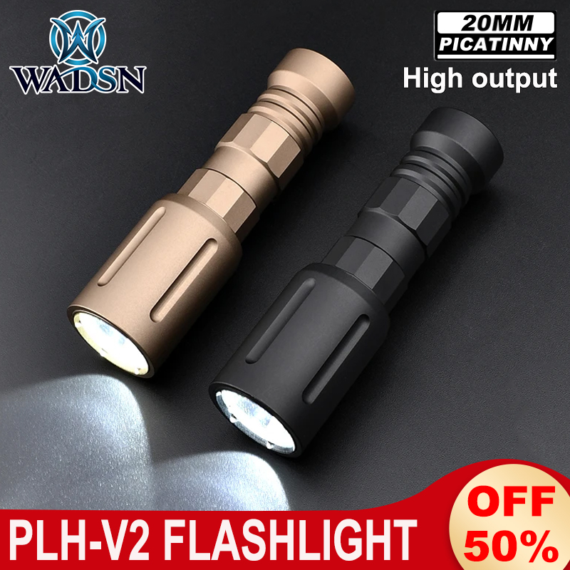 WADSN Tactical PLHv2 Flashlight Set 1000lumens PLH-V2 Hunting Scout Light Mlok Keymod Mount Plhv2 Spotlight Switch Fit 20MM Rail