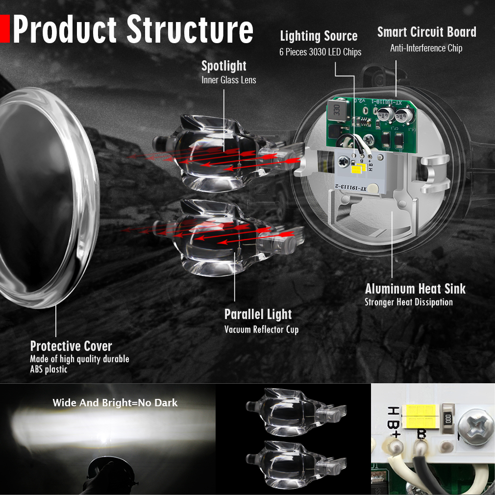 2 Pieces LED Fog Light Assembly For Lexus ES330 2005 2006 60W 10000LM High Bright Car Front Bumper Fog Lamp DRL