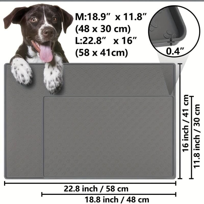 Dog Food Mat - Silicone Pet Dog Cat Feeding Mat with Raised Edges for Non-Slip and Waterproof Pet Bowl Mat Pet Supplies Hot Sale