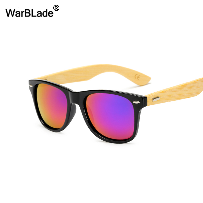 WarBLade Retro Wood Sunglasses Men Women Bamboo Sunglass Brand Design Sport Driver Goggles Mirror Sun Glasses Shades UV400