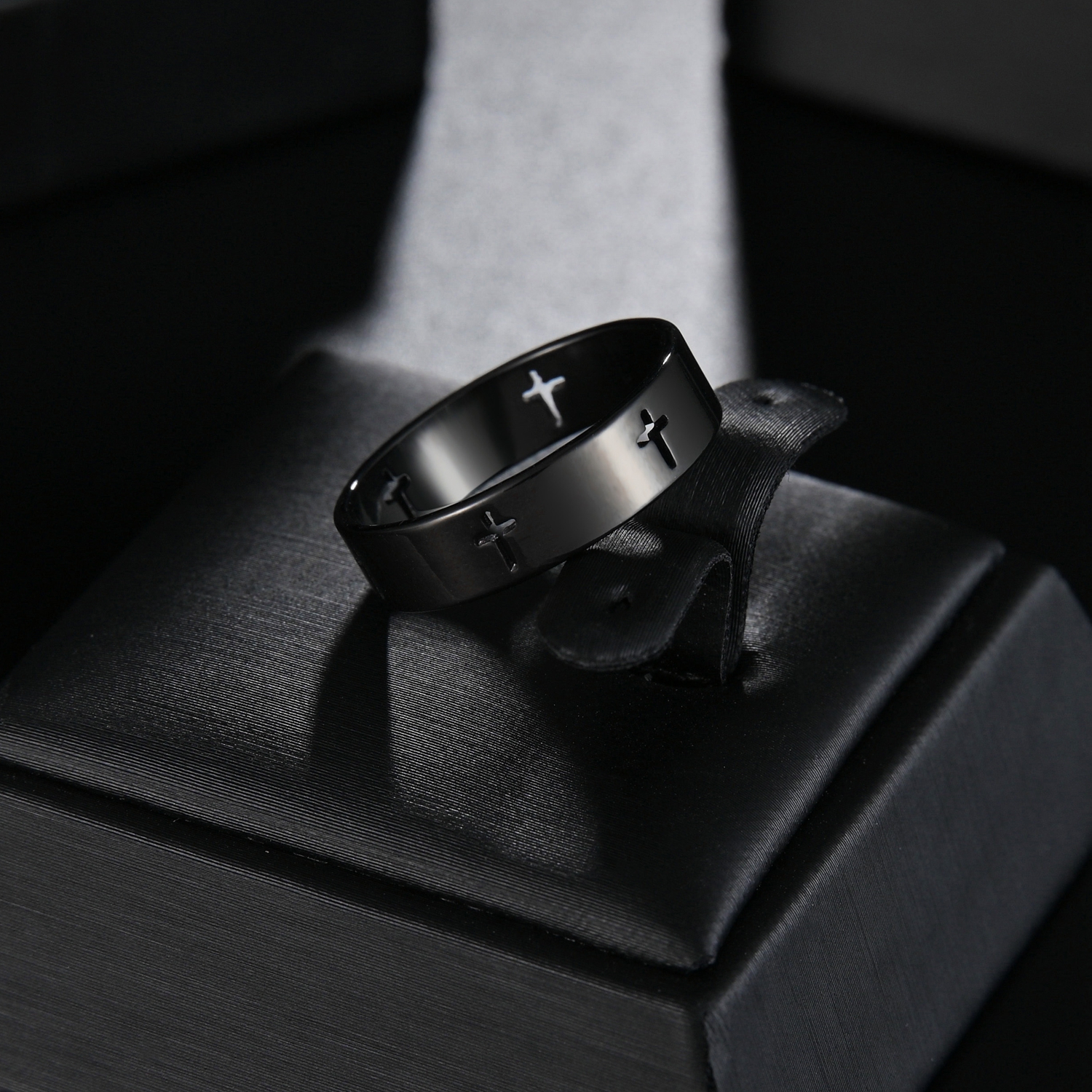 8MM Punk Titanium Steel Roman Numeral Twist Chain Rings For Men Polished Black Rock Biker Wedding Masonic Ring Jewelry Gift