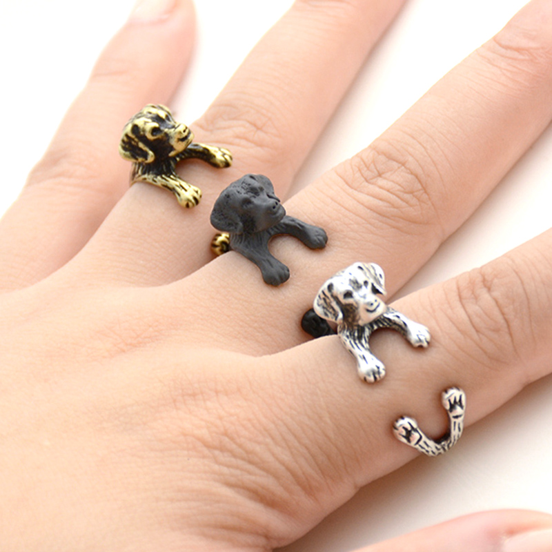 New Vintage Boho French Bulldog&Boston&Labrador Anel Men Love Pet Ring Hippie Cute Aniamls Rings For Women Jewelry Bijoux Femme