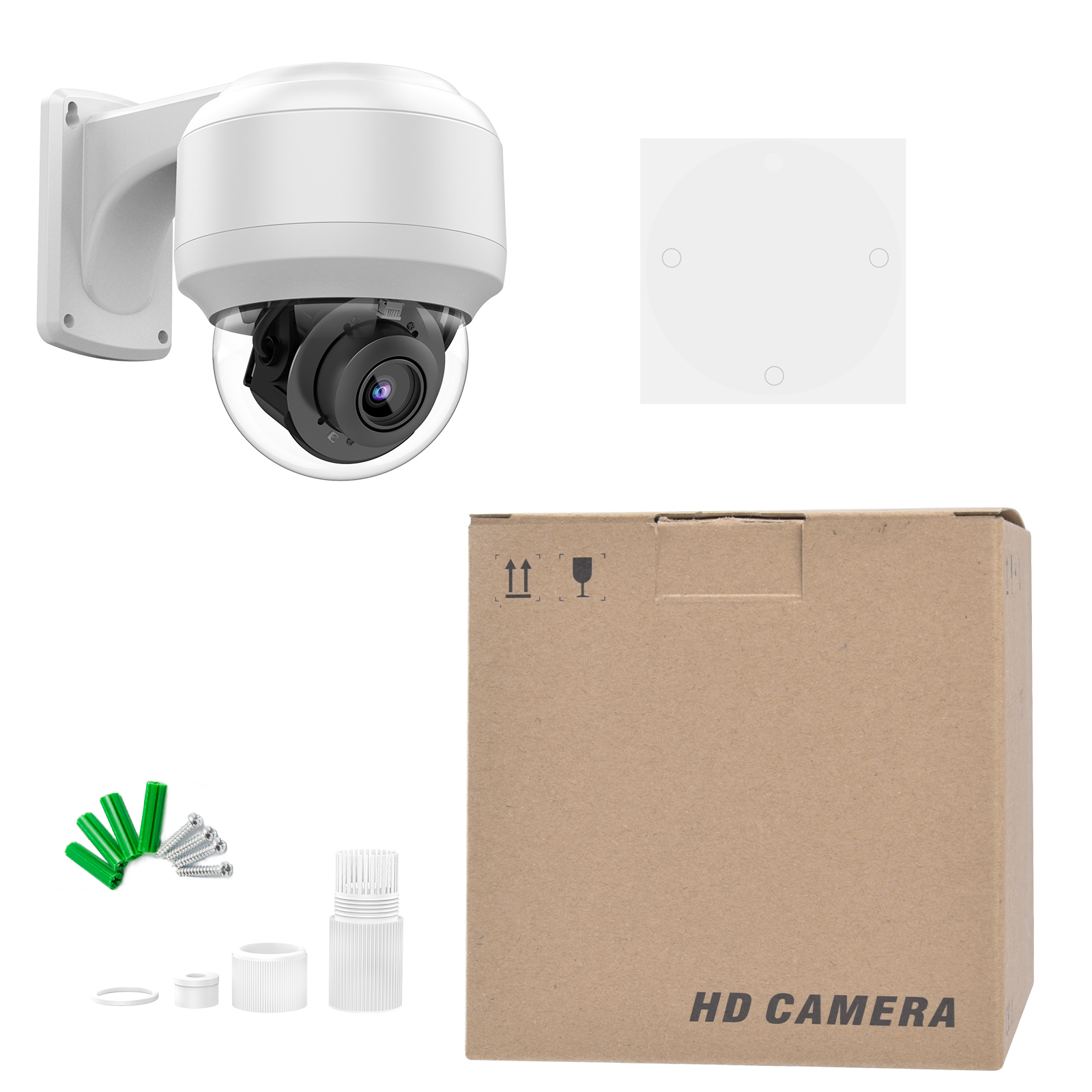 4K PTZ IP Camera 5MP 8MP PoE High-Speed Dome 4X Optical Zoom Built-in Mic Outdoor IP66 Include Wall Bracket HIK Protocol
