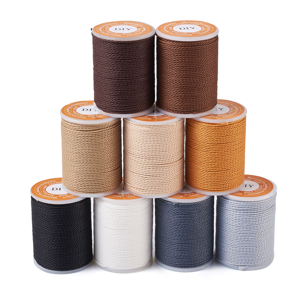 9Rolls 1mm Waxed Polyester Cord Mixed Color Twisted Cords Threads String Bracelet Necklace Beading Rope For DIY Jewelry Making
