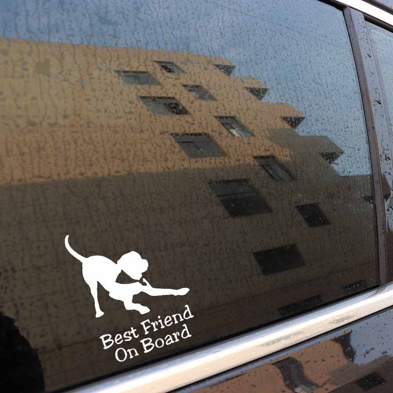 YJZT 9.7CM*13CM Best Friend Dog BABY ON BOARD Vinyl Sticker Car Decals Black Silver C10-00671