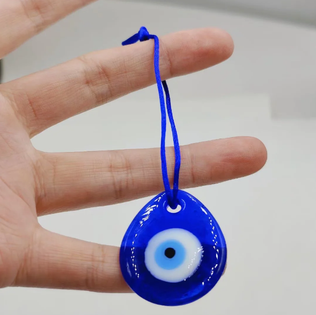 20pcs Drop shape Blue Evil Eye Decor Luck Glass Pendant Evil Eye Pendant for Office Wall Home Backpack Key Pendant