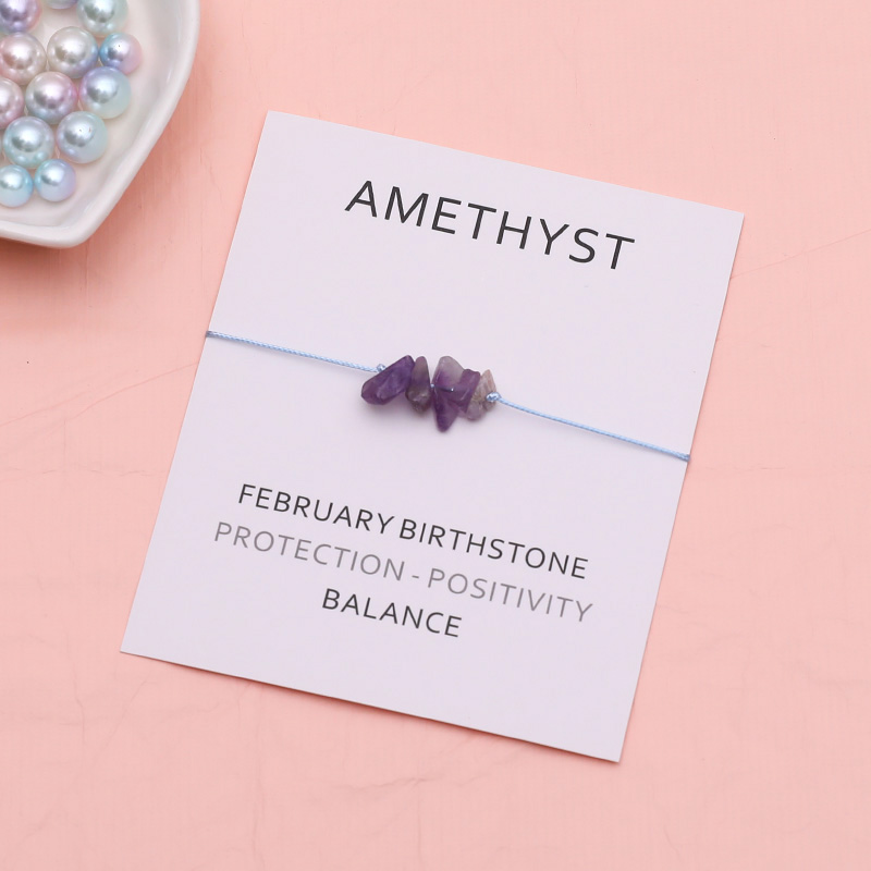 Natural Amethyst Purple Healing Bracelet February Birth Stone Bracelet Crystal Birth Stone Jewelry for February Birthday Gift