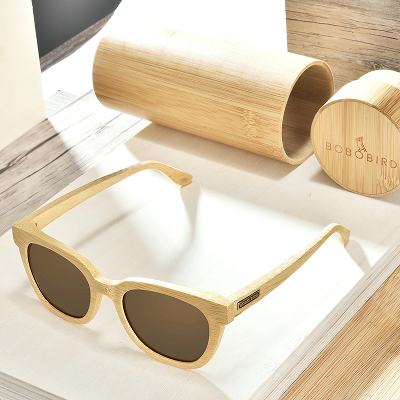Top Brand BOBO BIRD Bamboo Sunglasses Metal Plate Engrave Your Name Polarized Lens Retro Ebony In Gift Box Drop Shipping