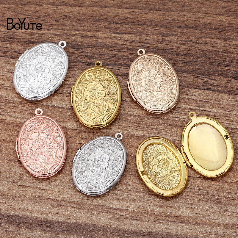 BoYuTe (10 Pieces/Lot) 23*29MM Oval Photo Floating Locket Pendant Wholesale Metal Brass Material Vintage Jewelry Pendant