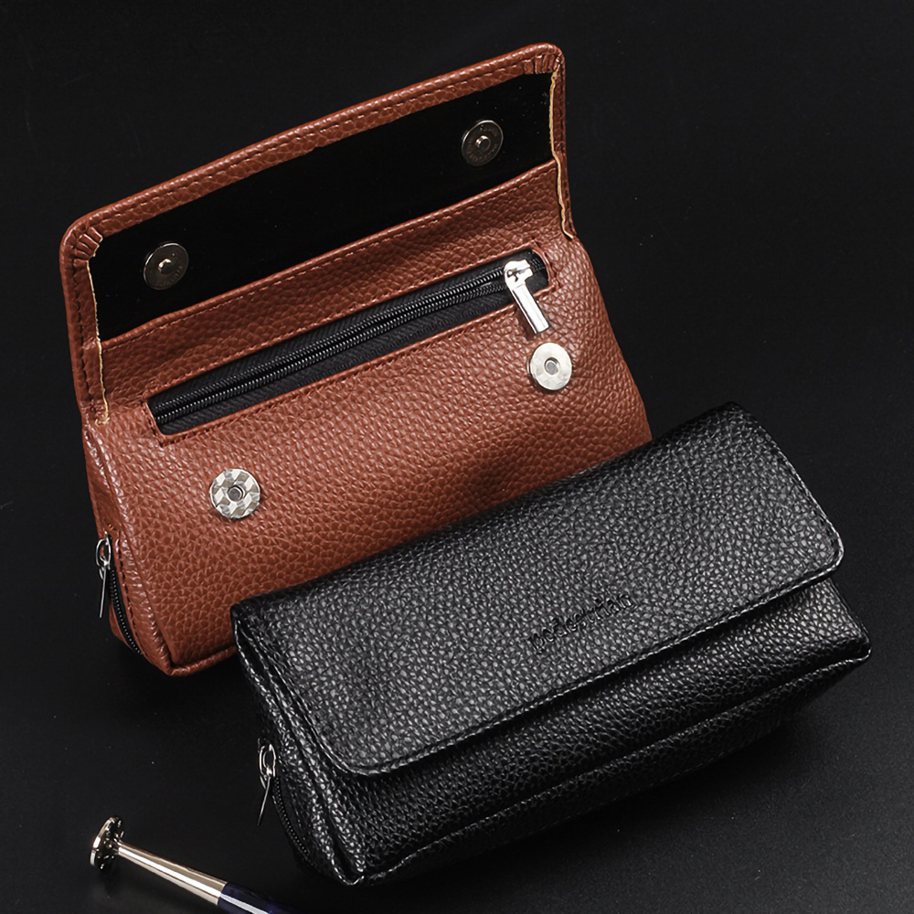 Leather Smoking Pipe Bag Large Capacity Tobacco Storage Package for Travel Smoking Tools Accessories Pouch