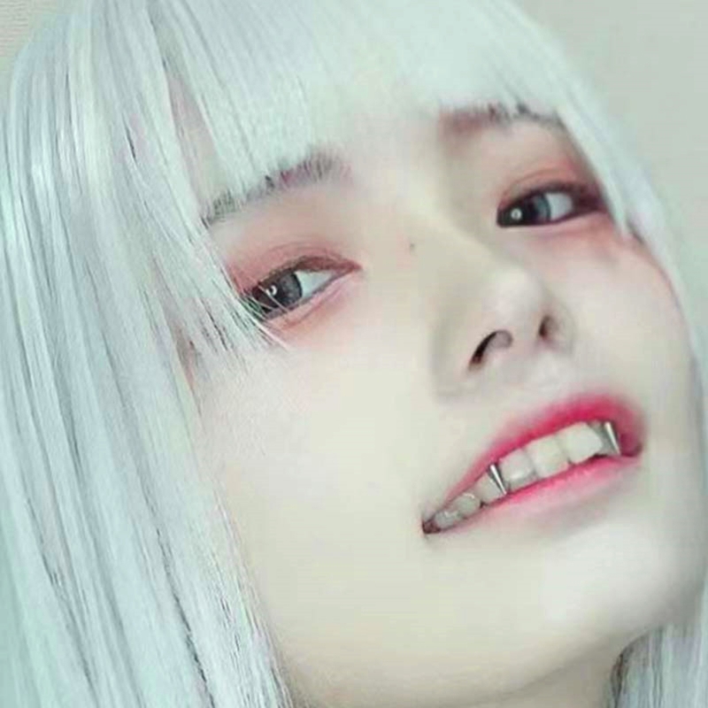 Dracula Nail Surgical Steel Piercing Smile Lip Nail Piercing Tooth Nail C-Shape Spike Lips Hoop Rings Vampire Teeth Decor
