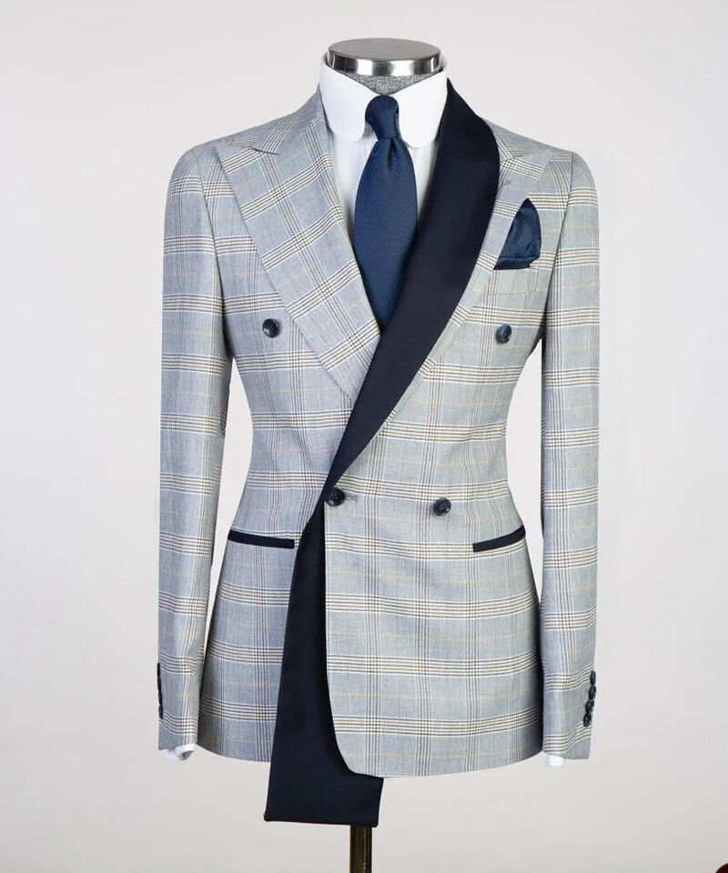 Elegant Mens az2 Pieces Suit Bler Pants Coats For Men Modern Peaked Lapel Casual Party Wedding Suits Blazers Designer Double Row Buckle Cheap Processi