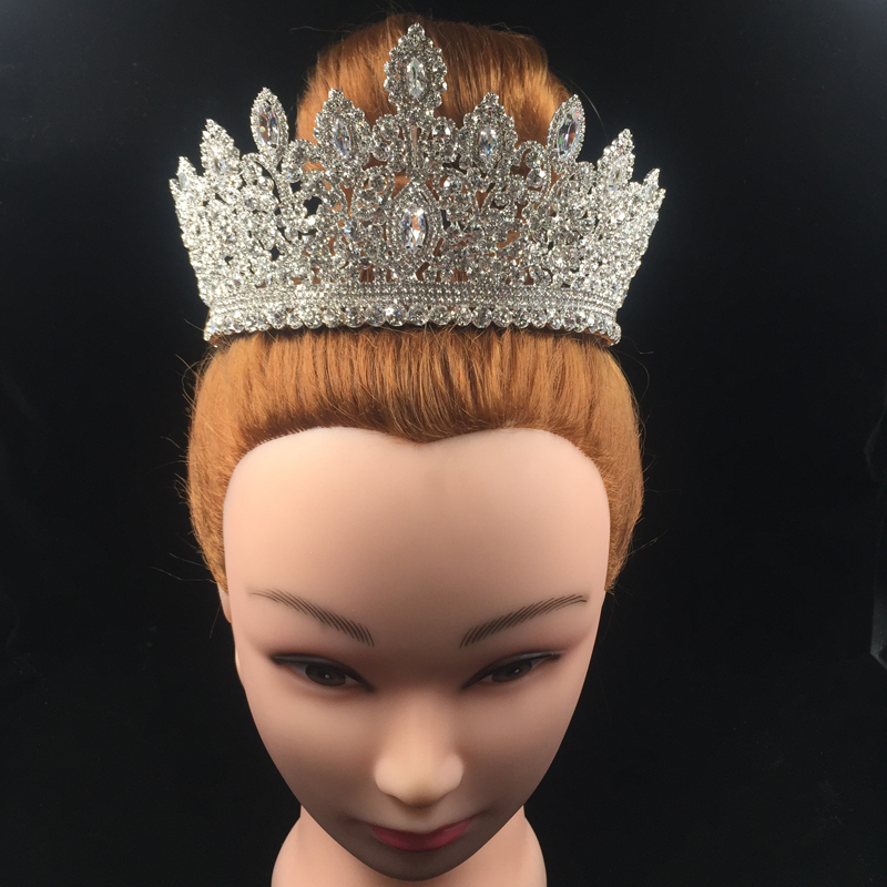 Wedding Crown Jewelry Vintage Ethnic Bridal Hair Tiaras Copper CZ Luxury Rhinestone Tiaras And Crowns BC3715 Couronne De Mariage