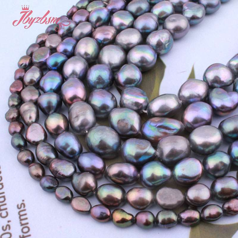 Natural Freshwater Pearl Black Freeform DIY Stone Beads 15" For Necklace Bracelet Jewelry Making 5-7/8-9//10-11mm Free Shipping