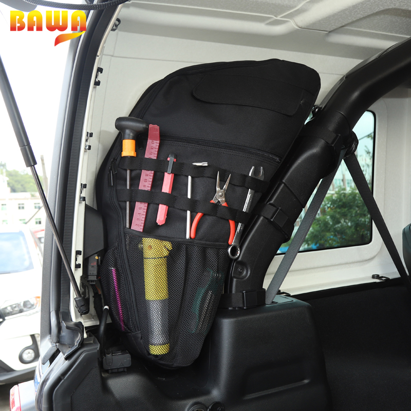Roll Bar Storage Bag Cargo Cage with Multi-Pockets Organizers Cargo Bag Saddlebag Tool For 4-door Jeep Wrangler JL JK 2007-2022