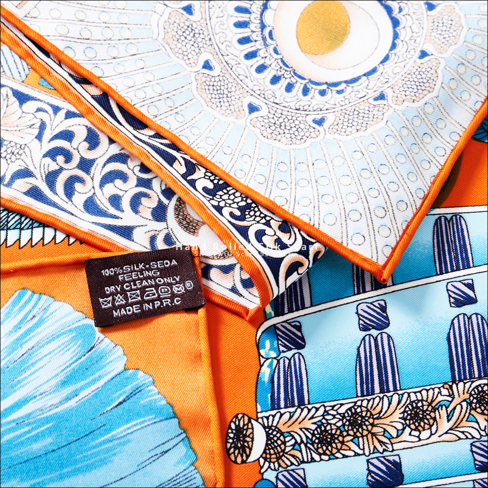 Luxury Silk Scarfs Designer Silk Scarf 90*90cm Square Silk Twill Rolled Hem Scarf Shawls Bandanas Brand Spring Japanese samurai