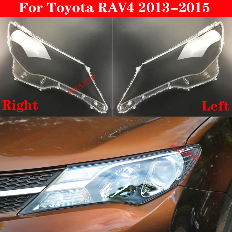 Auto Car For Toyota RAV4 2013-2015 Front Headlight Glass Headlamp Transparent Lampshade Lamp Shell Lens Cover