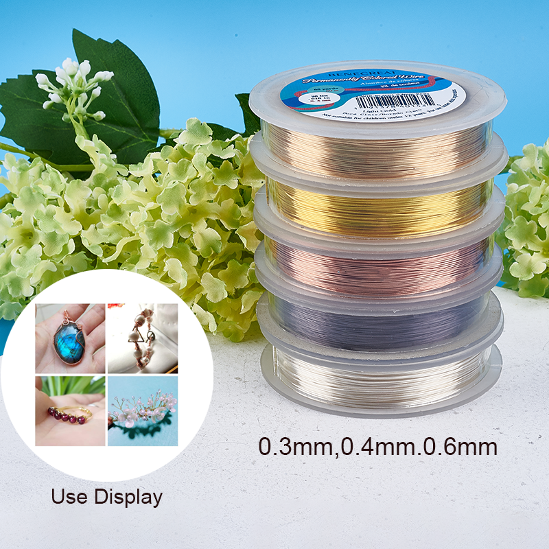 1Roll 0.15~1.0mm Craft Copper Wire Permanently Colored Wire for DIY Necklace Earring Jewelry Craft Bead Making