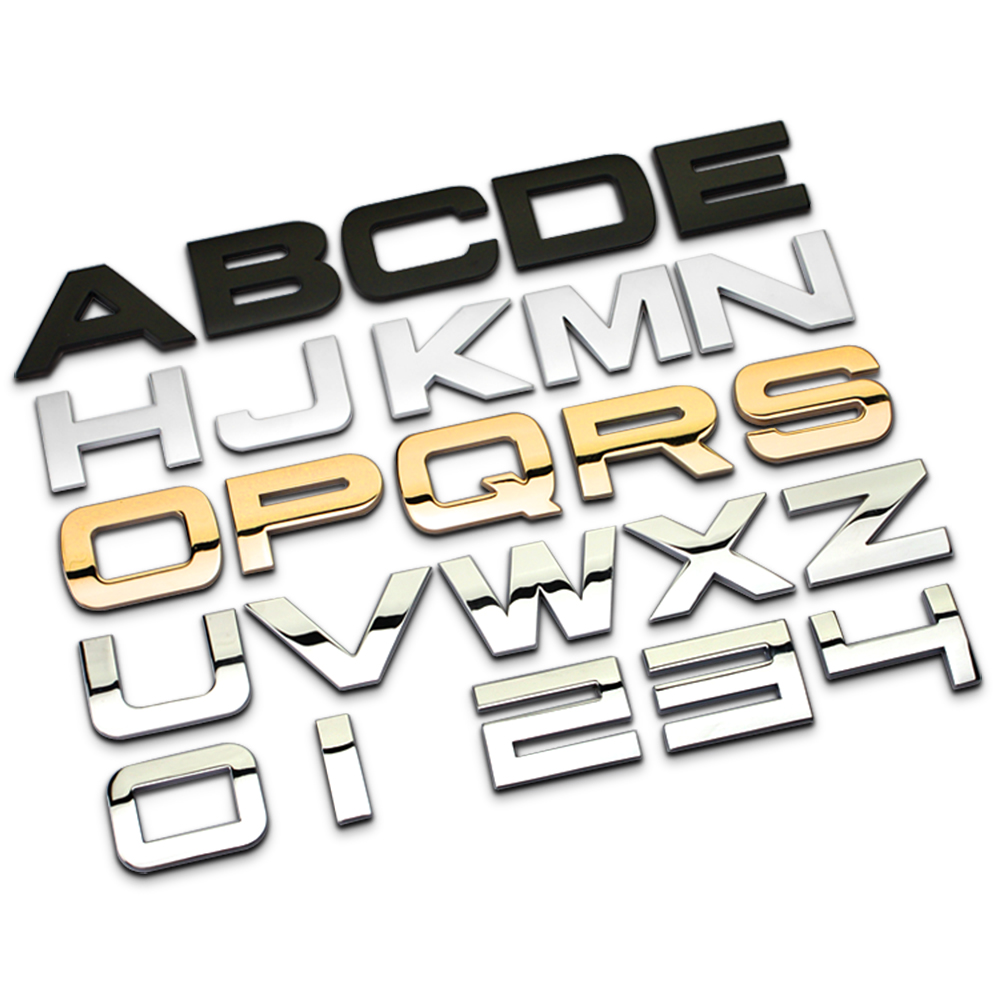Royal Stance 1Pcs 3D Metal 17-40mm DIY Letters Alphabet Emblem Numbers Chrome Car Sticker Digital Badge Accessories Motorcycle