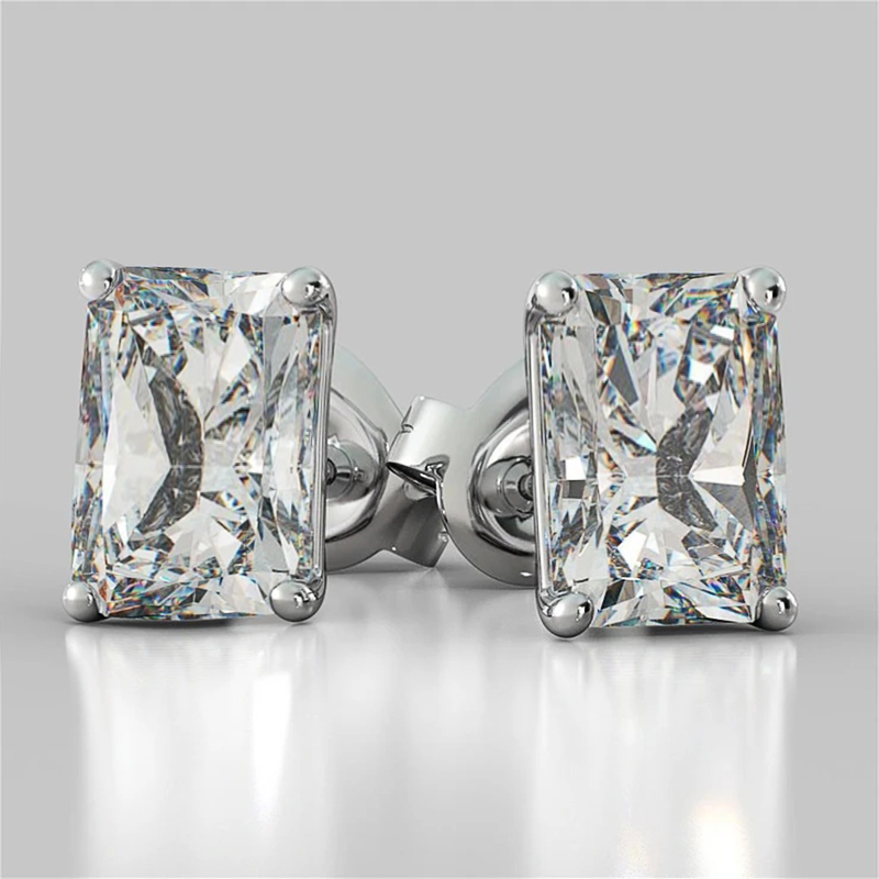 CAOSHI Modern Trendy Women's Earrings Simple Design Temperament Female Accessories Shiny Rectangular CZ Stylish Jewelry Gift