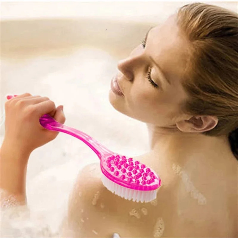 1pc Back Body Bath Shower Cleaning Brushes Bath Brush Long Handle Exfoliating Scrub Skin Massager Exfoliation Bathroom Brush 240624