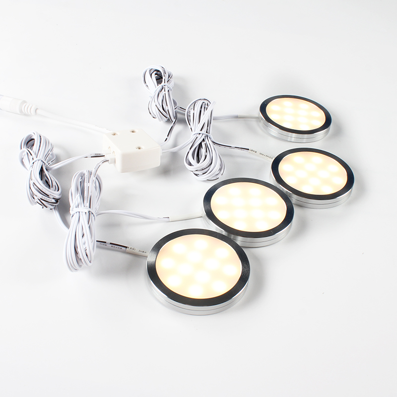 HEYRV 4 PCS 6 PCS 12VDC 2.5 W 60mm Super Thin Round Multiple Remote Control Ceiling LED Interior Lights Kit Trailer Van Camper