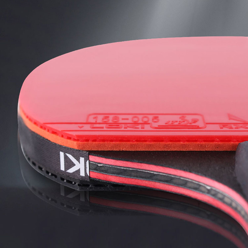 LOKI K4 4 Stars Table Tennis Racket 7-Ply Pure Wood Blade Professional Ping Pong Racket with 2-side Pips-in Rubber for Training